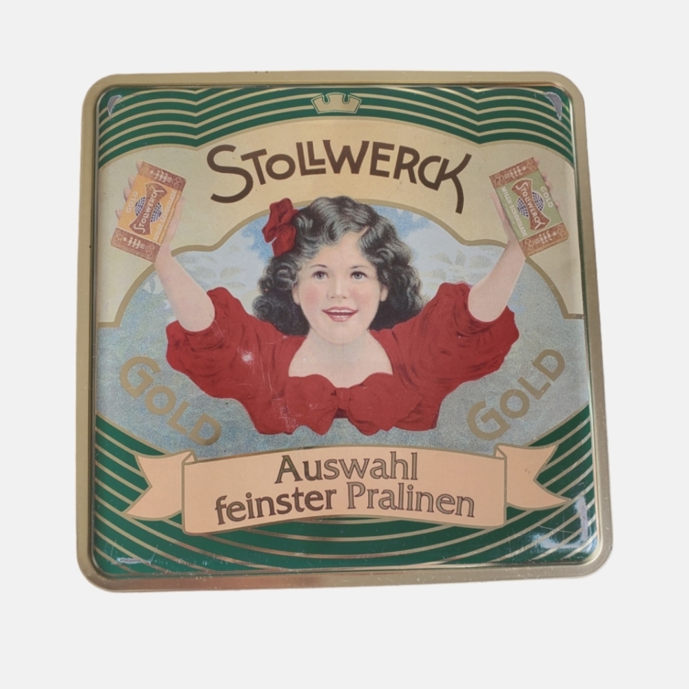 Vintage Stollwerck Chocolate Tin - Finest Pralines Selection - Early 1900s